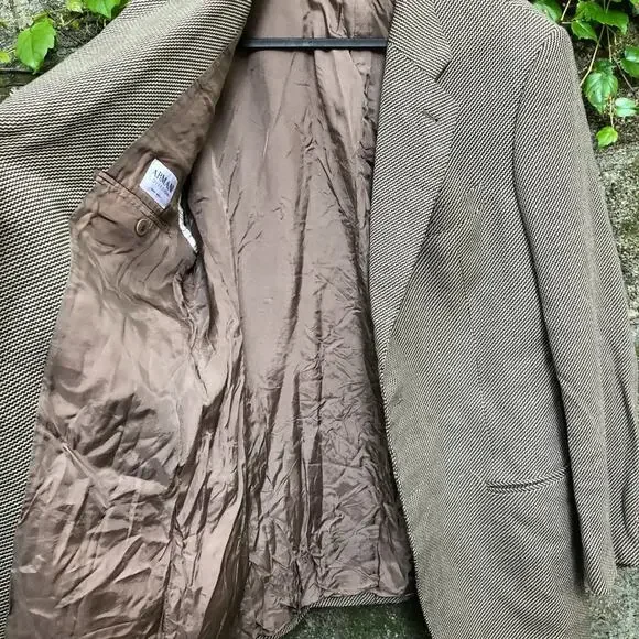 Armani Collezioni Italian Wool Blazer Tan Brown 40
